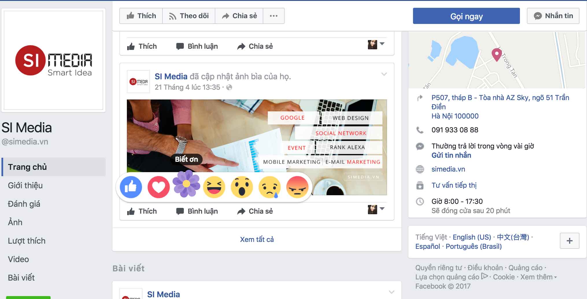 Facebook thêm nút biết ơn nhân ngày của mẹ - Hình ảnh trên trang Facebook của SI Media