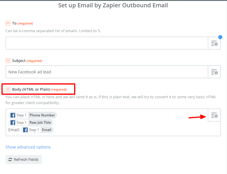 Set up Email by Zapier Outbound Email