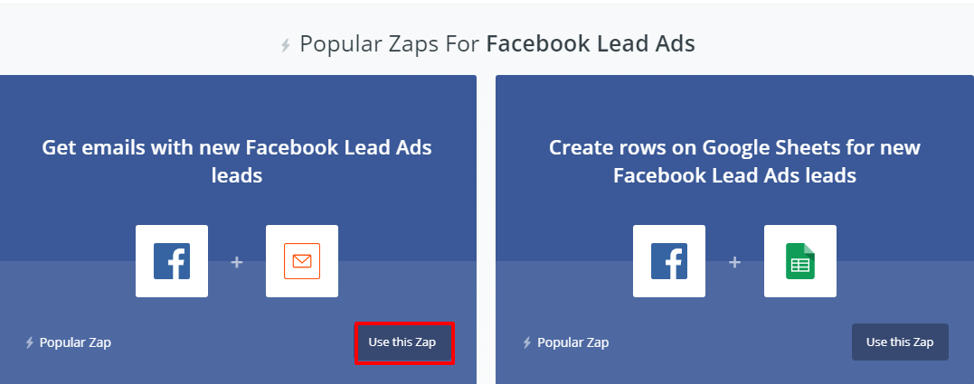 Get emails with new Facebook Lead Ads leads